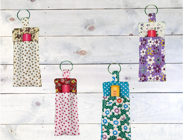 Handmade Lip Balm Holders | Keychain Chapstick Holders | Custom Fabric Options