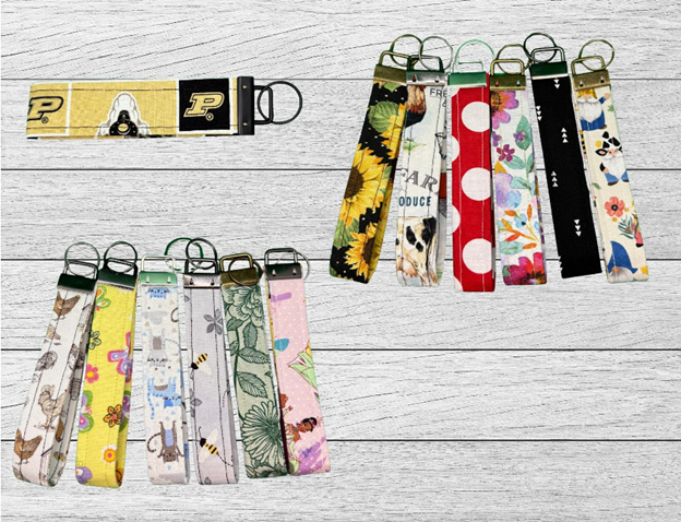 Personalized Fabric Keychain Wristlet – Custom Name, Fonts & Colors